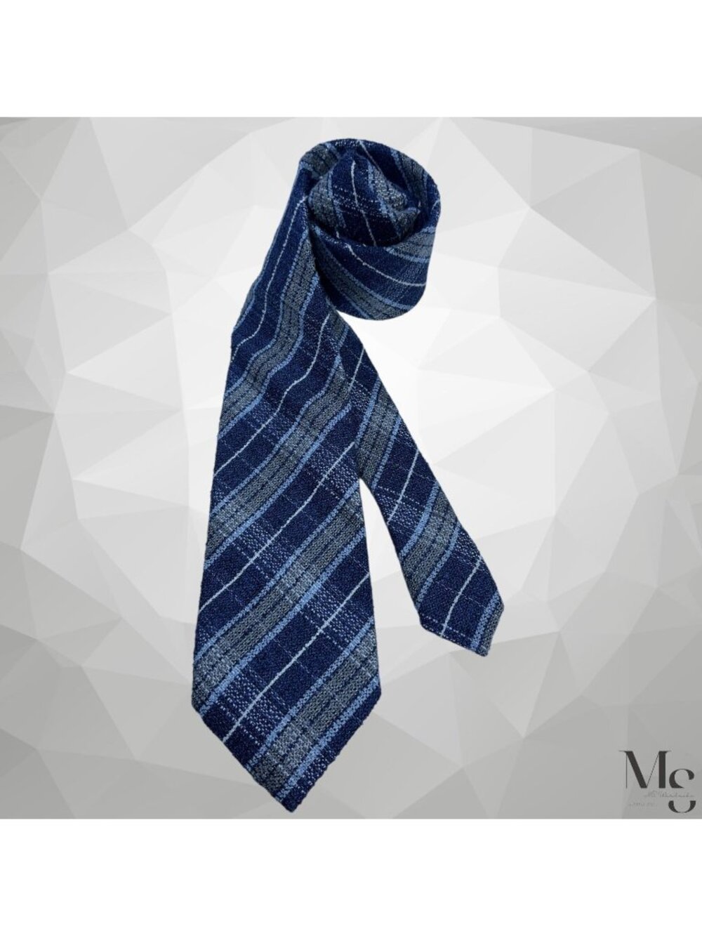 SUITSUPPLY Blue Gray Striped Luxury Silk Blend Necktie Made In Italy 60"-3" EUC